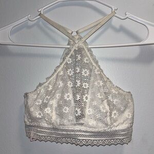 Victoria's Secret Sheer Lace Halter Bralette Wired Balconette